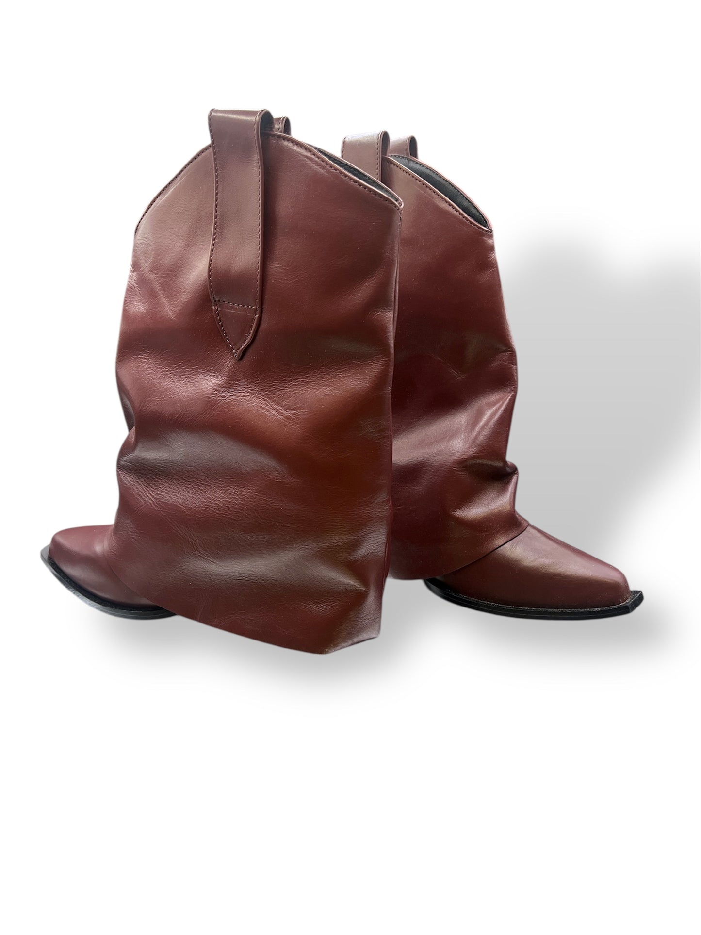 BOTA PIEL CAPARAZON FIJO VINO