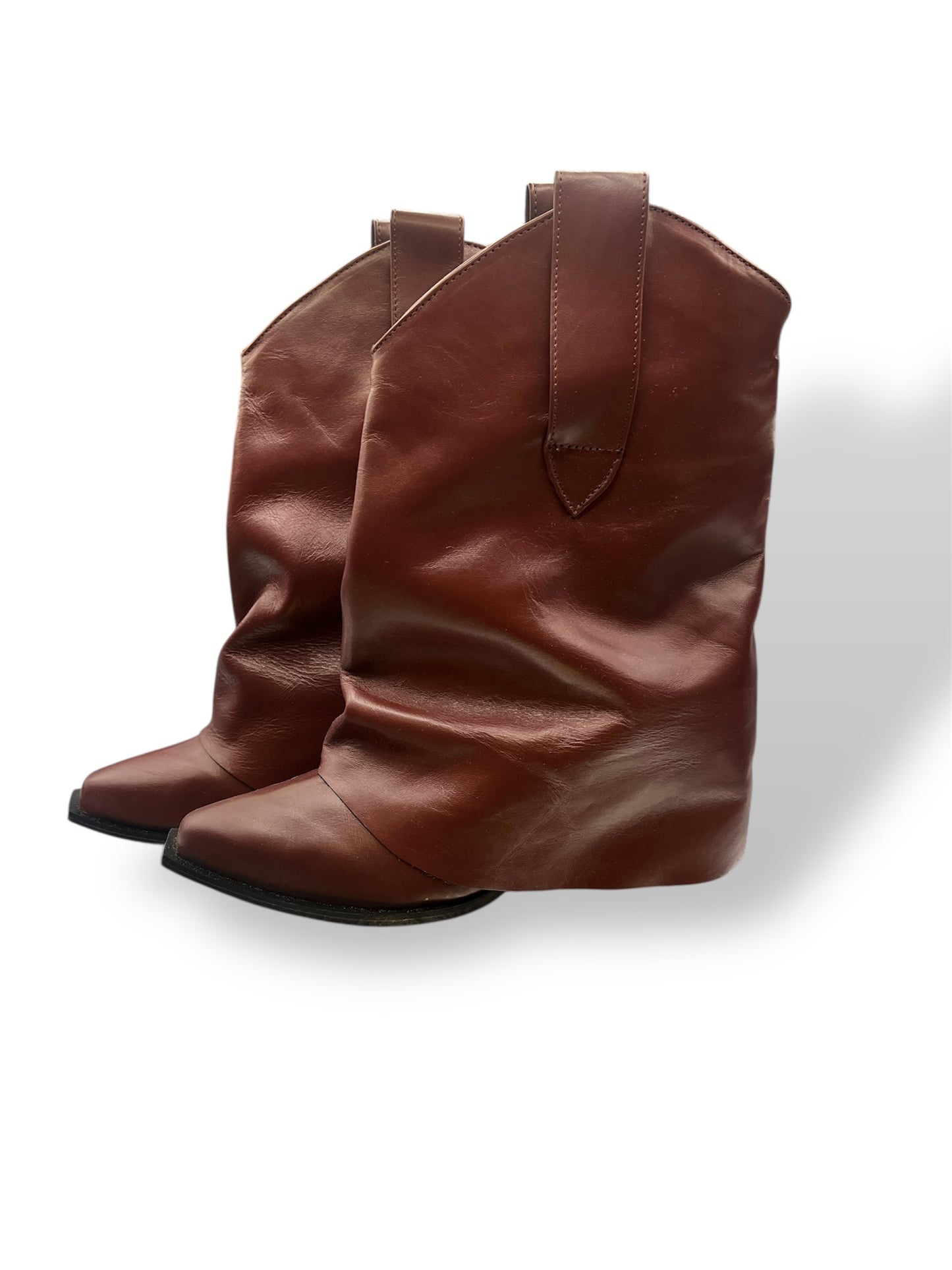 BOTA PIEL CAPARAZON FIJO VINO